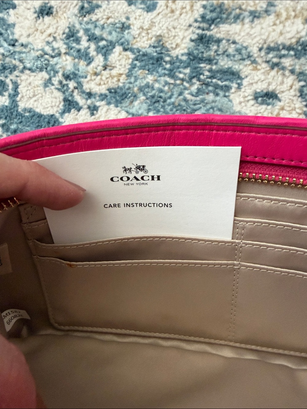 COACH Hot Pink Quilted Wristlet Clutch - Picture 6 of 11